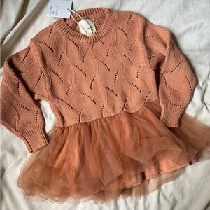 Raised By Water Sweater Dress with Tulle Skirt